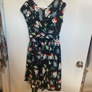 Holiday Winter Dress Nordic Print